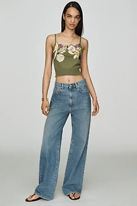 Maeve Floral Embroidered Knit Tank