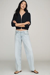 RAISONNEL Ribbed Zip-Front Sweater