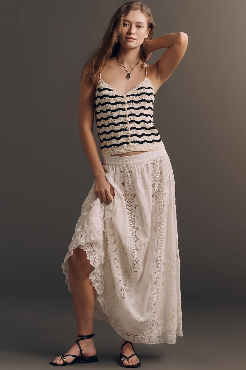 RAISONNEL V-Neck Striped Tank Top