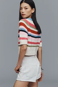 RAISONNEL Wool Blend Short-Sleeve Sweater