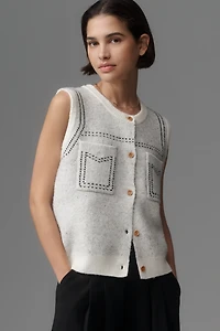 RAISONNEL Contrast-Stitch Sweater Vest
