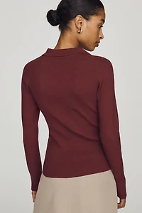 RAISONNEL Collared Long-Sleeve Sweater