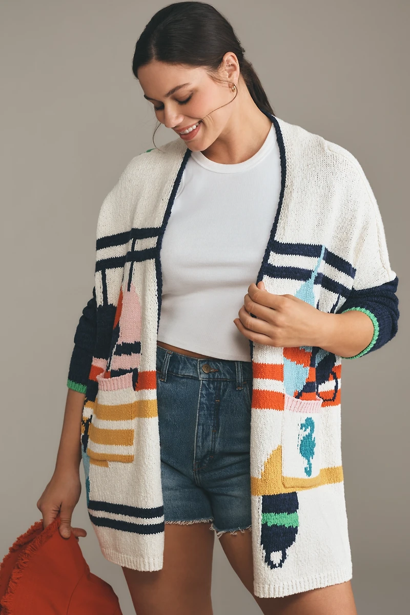 Maeve Nautical Buoy Cardigan Sweater