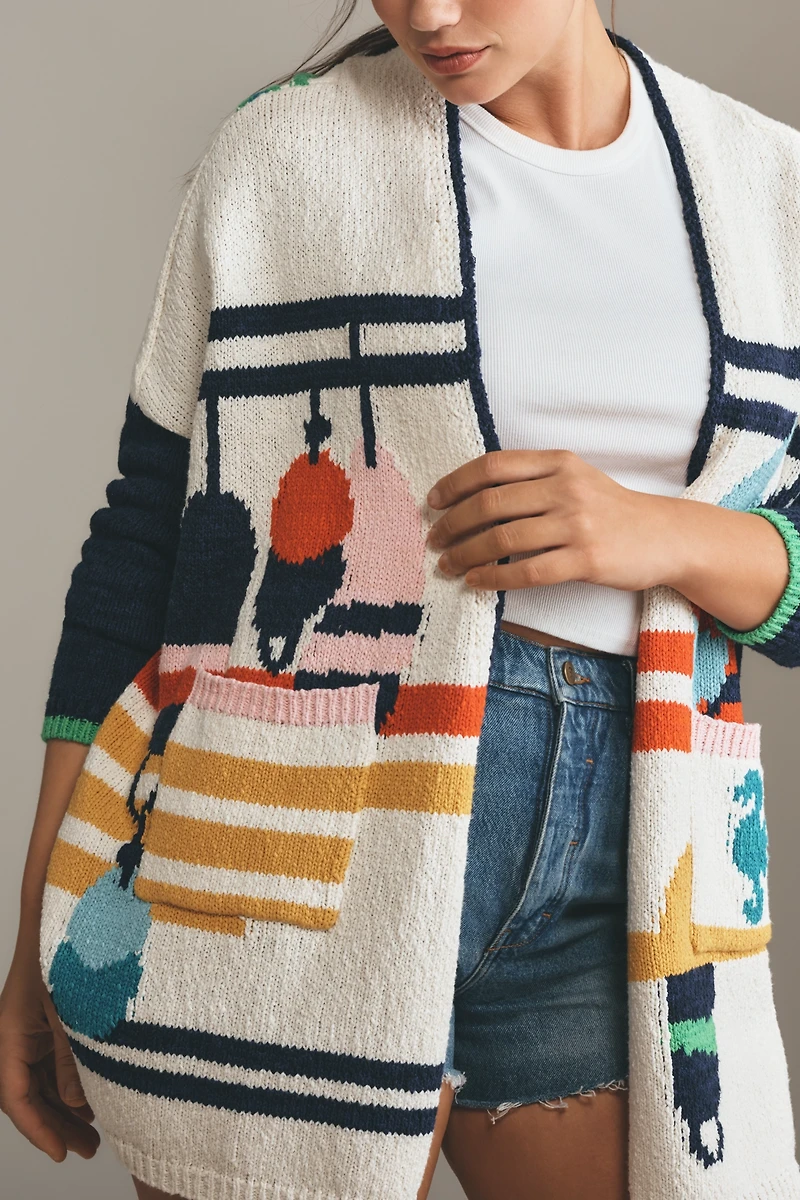 Maeve Nautical Buoy Cardigan Sweater