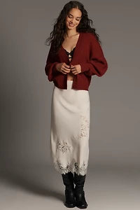 By Anthropologie Ribbed Wool Blend Cardigan