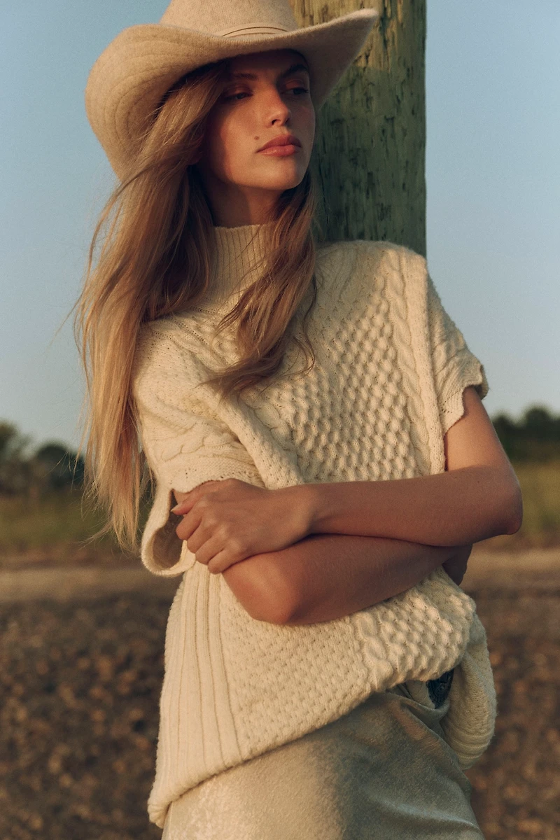 Maeve Cable-Knit Wool Blend Sweater Vest