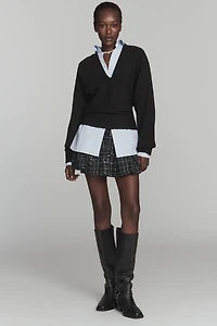 Maeve Plunge-Neck Seamed Sweater