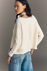 By Anthropologie Off-Shoulder Slouchy Pullover Top