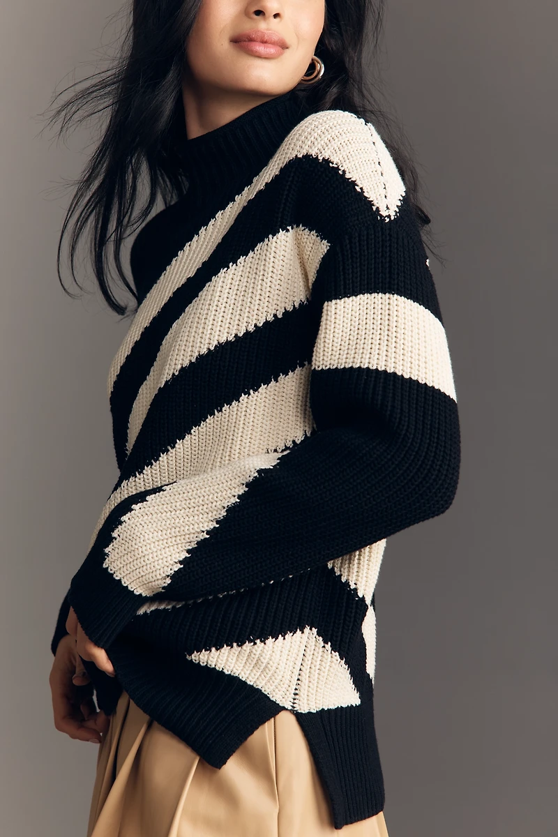Maeve Long-Sleeve Diagonal Stripe Sweater