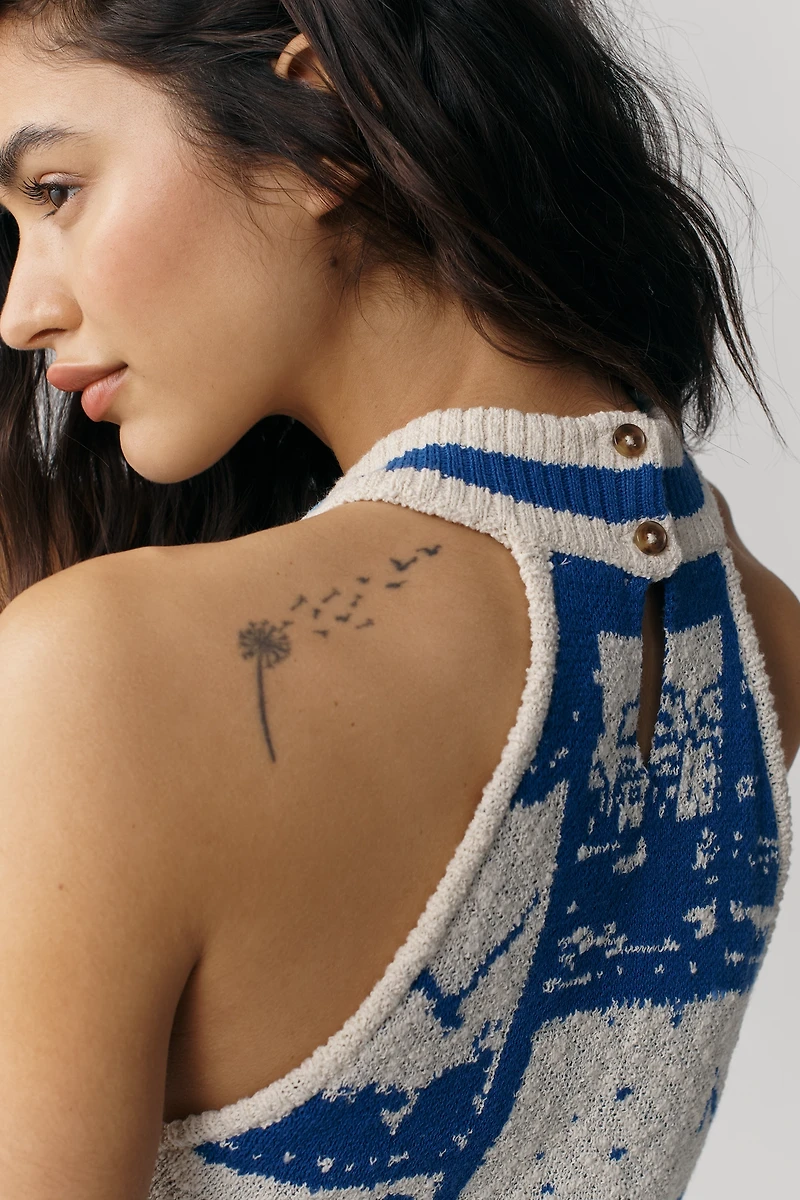 Maeve Nautical Halter Tank Sweater