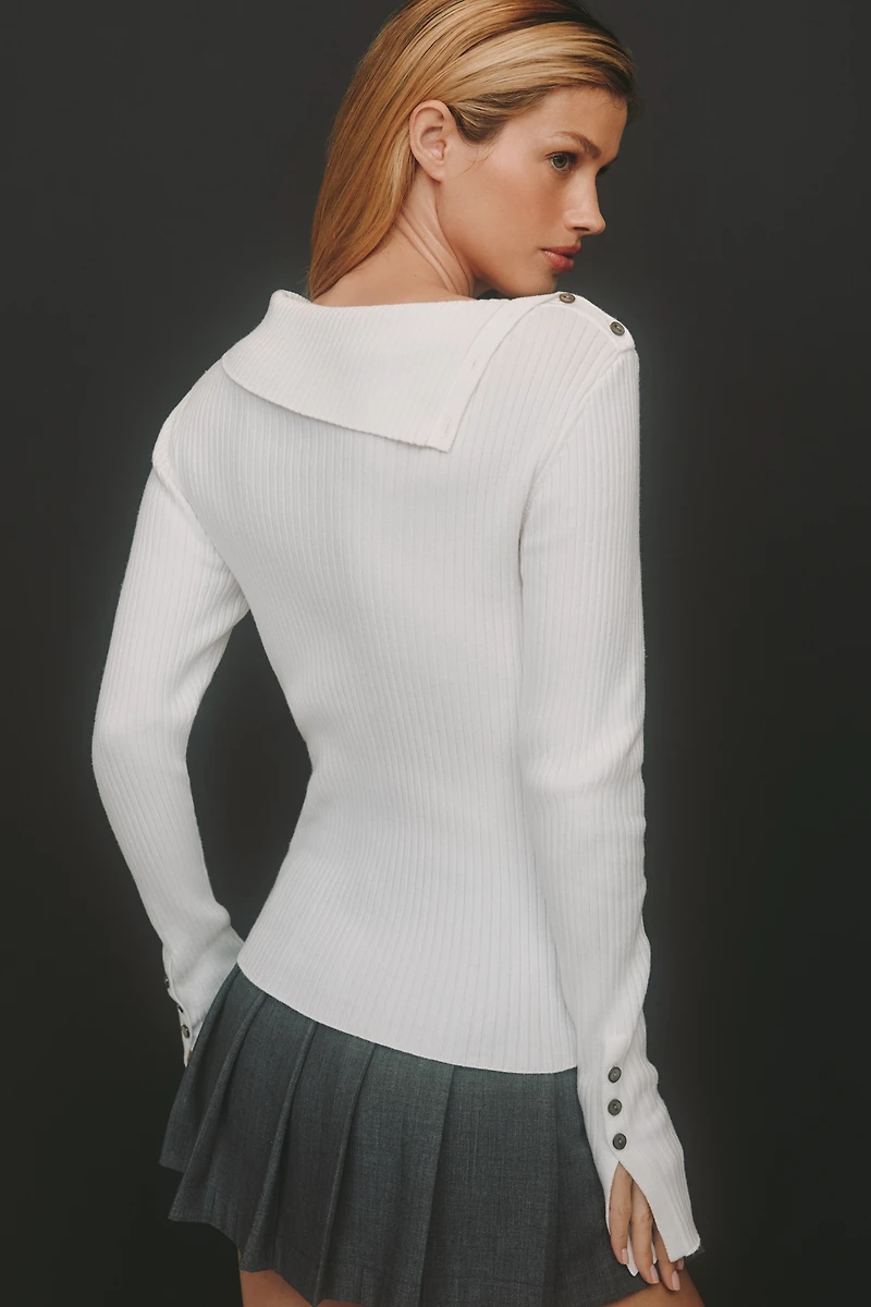 Nude Lucy Dreyfos Fitted Foldover Sweater