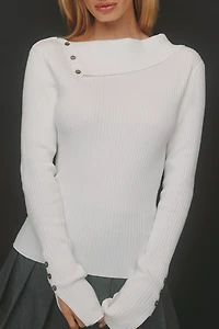 Nude Lucy Dreyfos Fitted Foldover Sweater