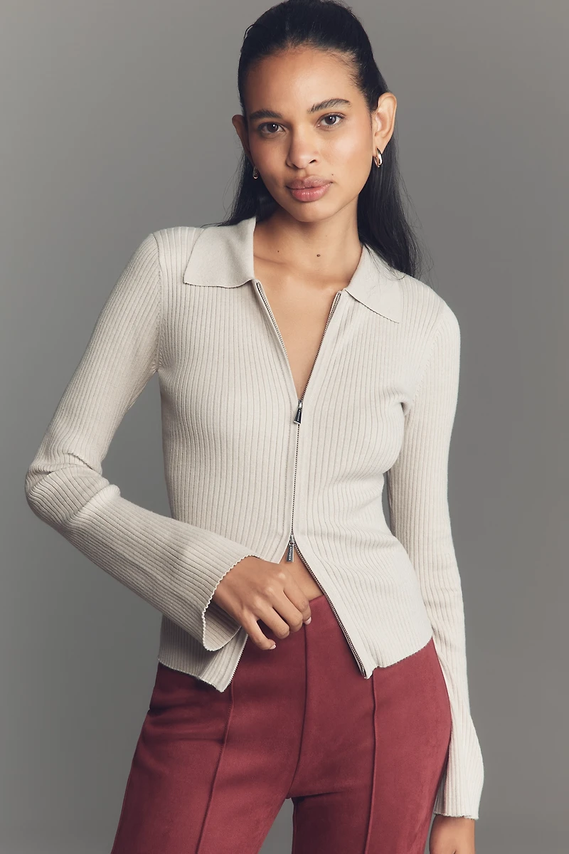 Nude Lucy Betina Zip-Front Cardigan Sweater