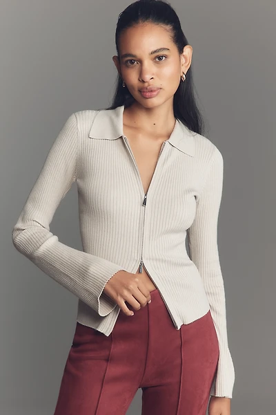Nude Lucy Betina Zip-Front Cardigan Sweater