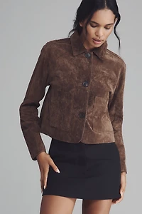 BLANKNYC Black Coffee Crop Suede Jacket