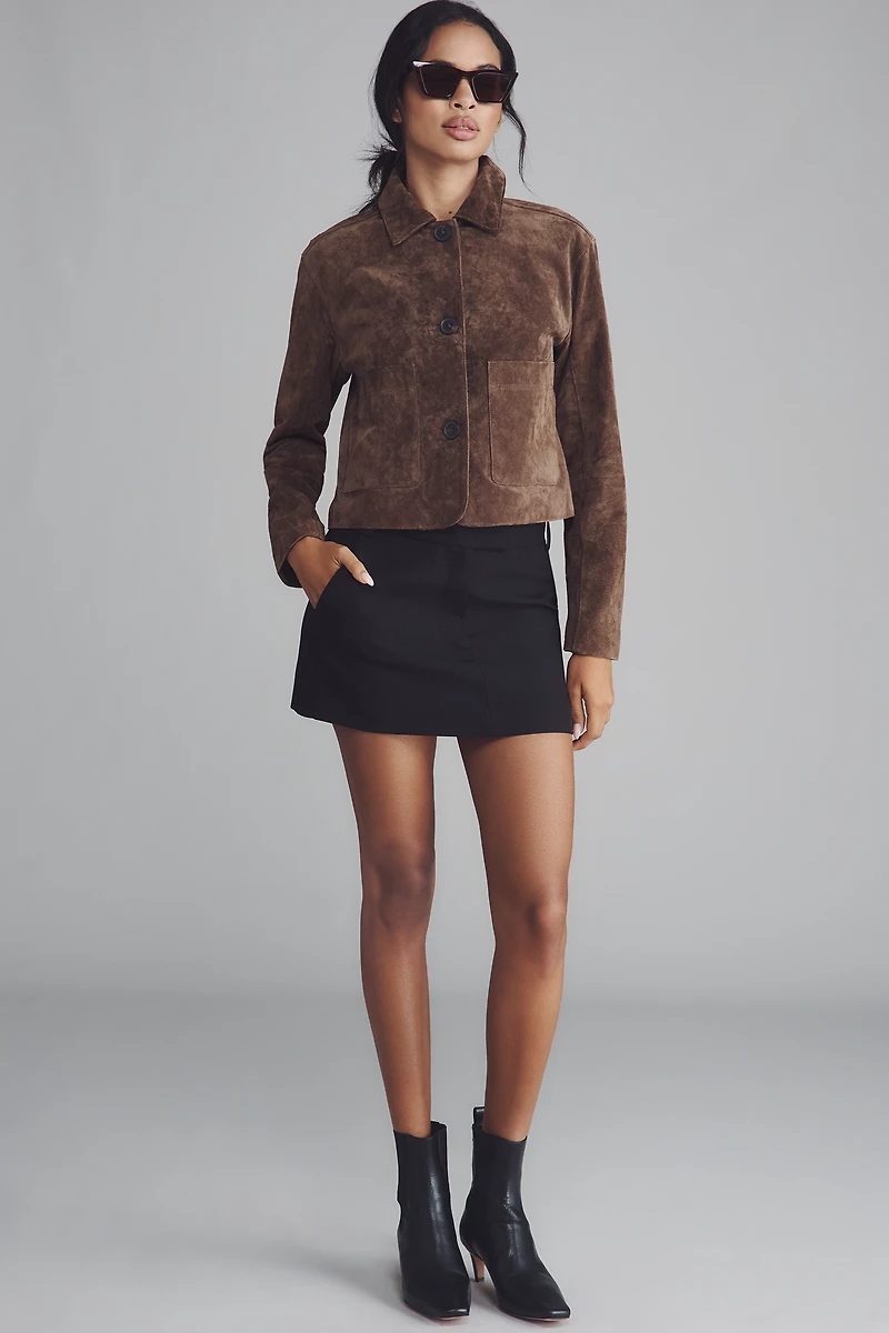 BLANKNYC Black Coffee Crop Suede Jacket