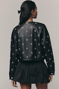 BLANKNYC Faux-Leather Grommet Jacket