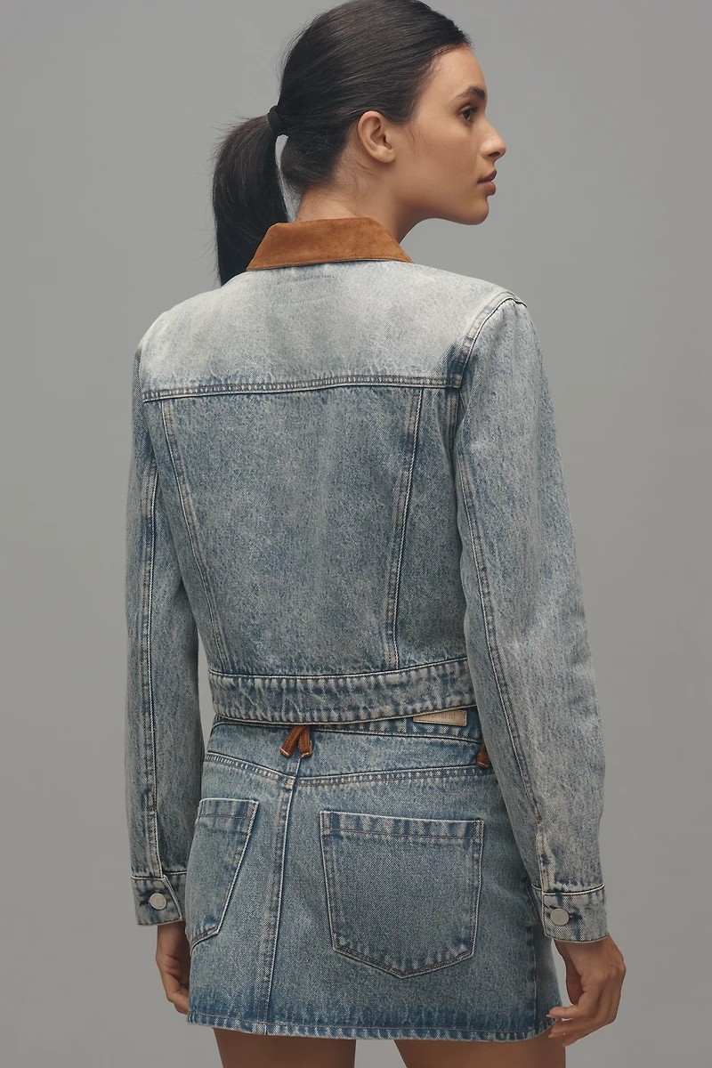 BLANKNYC Denim and Faux-Suede Trucker Jacket