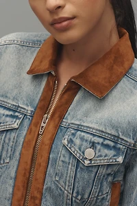 BLANKNYC Denim and Faux-Suede Trucker Jacket