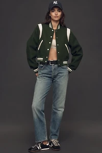 BLANKNYC Smart Move Varsity Bomber Jacket