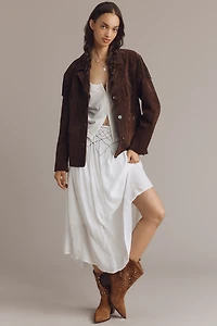 BLANKNYC Down to Earth Faux-Suede Fringe Jacket