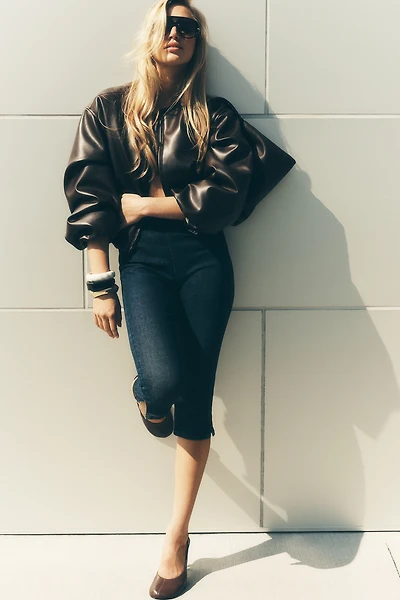 BLANKNYC Grand Slam Faux-Leather Bomber Jacket