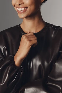 BLANKNYC Grand Slam Faux-Leather Bomber Jacket