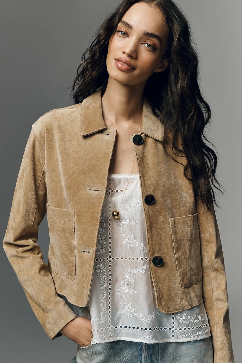 BLANKNYC Real Suede Crop Jacket