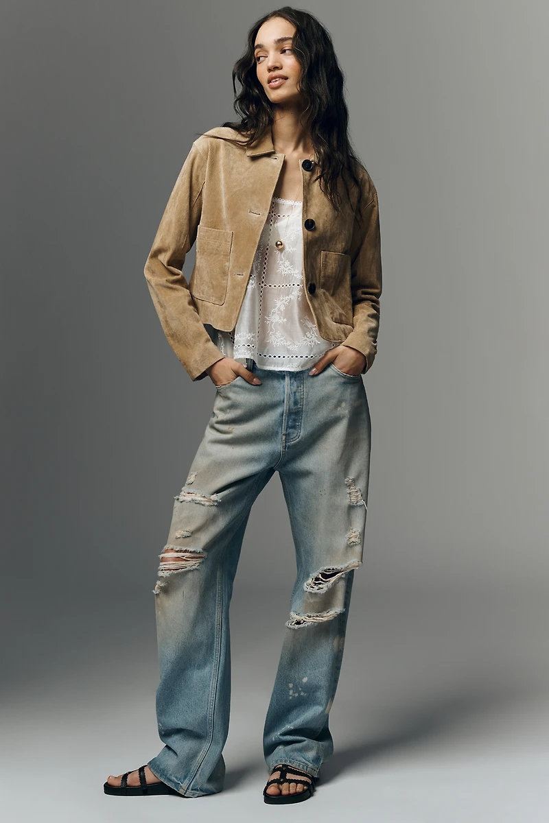 BLANKNYC Real Suede Crop Jacket