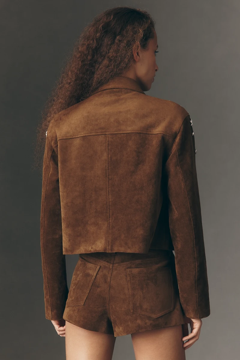 BLANKNYC Favorite Duo Embellished Faux-Suede Jacket