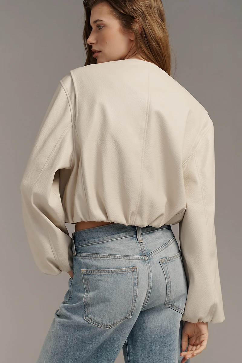 BLANKNYC Faux Leather Bomber Jacket