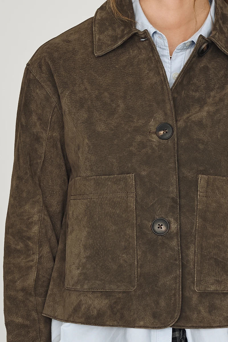 BLANKNYC Cropped Suede Jacket