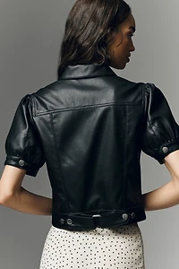 Maeve Studio Faux-Leather Shrunken Jacket