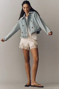 Pilcro Cropped Denim Trench Jacket