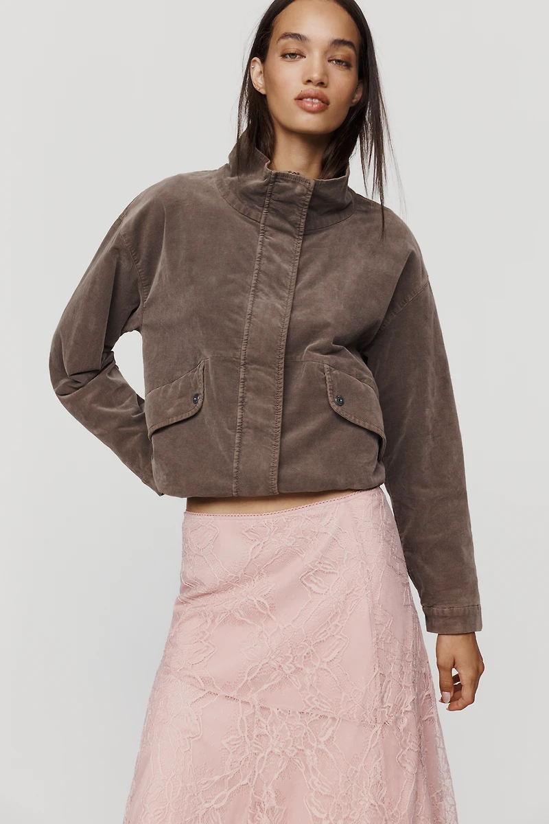 Marrakech Corduroy Funnel-Neck Jacket