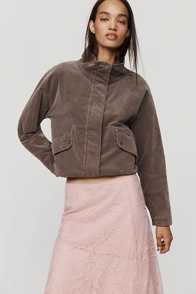 Marrakech Corduroy Funnel-Neck Jacket
