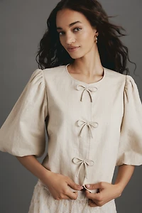 Dolan Left Coast Linen Blend Bow Blazer