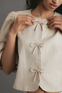 Dolan Left Coast Linen Blend Bow Blazer