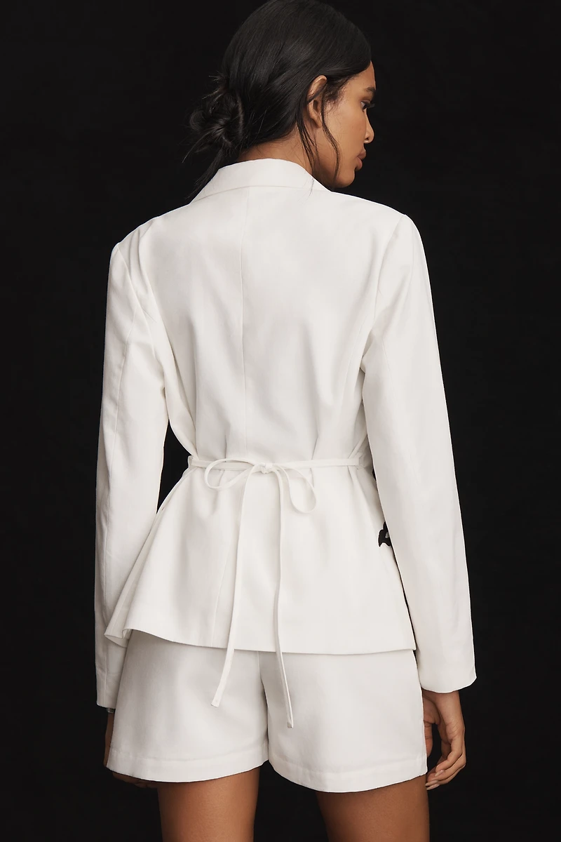 Dolan Left Coast Linen Blend Embroidered Floral Blazer