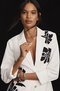 Dolan Left Coast Linen Blend Embroidered Floral Blazer
