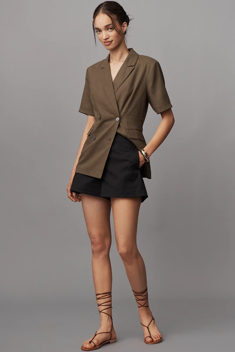 Dolan Left Coast Short-Sleeve Linen Blend Blazer