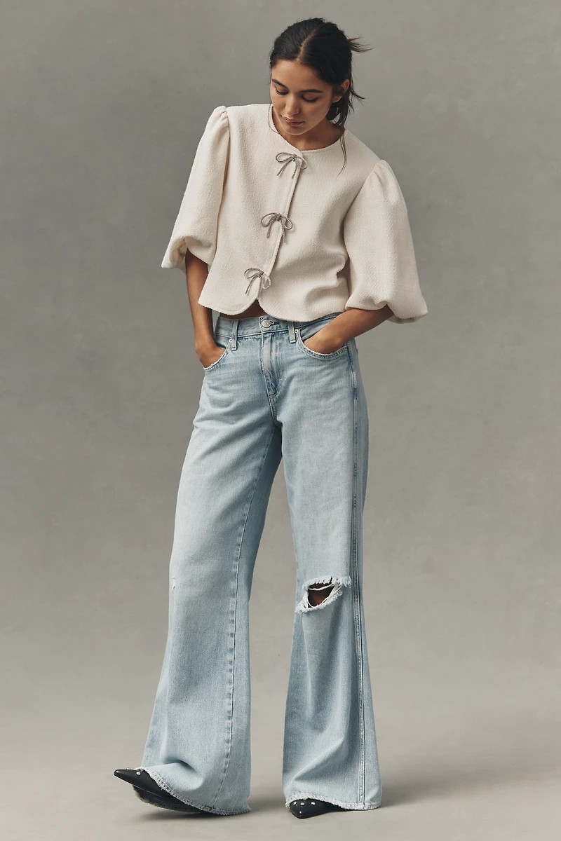 Dolan Left Coast Puff-Sleeve Bow-Embellished Blazer