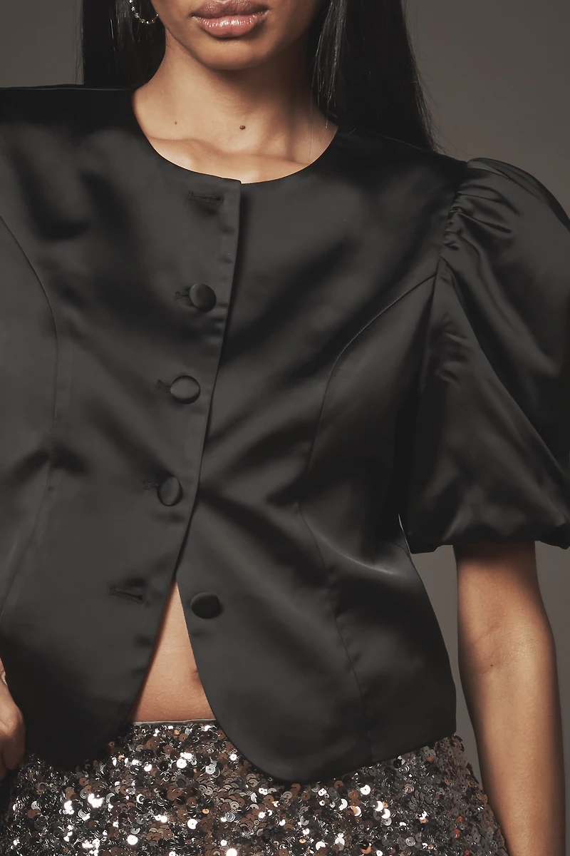 Dolan Left Coast Puff-Sleeve Crop Jacket