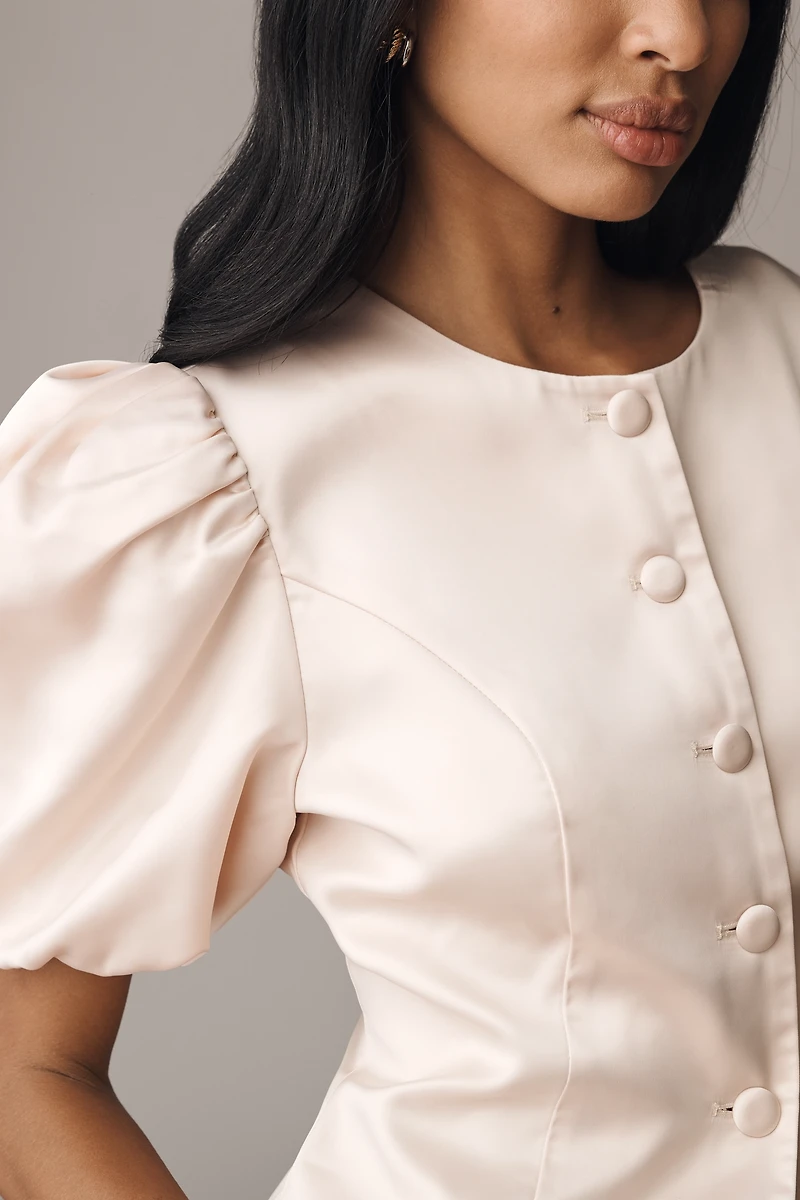 Dolan Left Coast Puff-Sleeve Crop Jacket