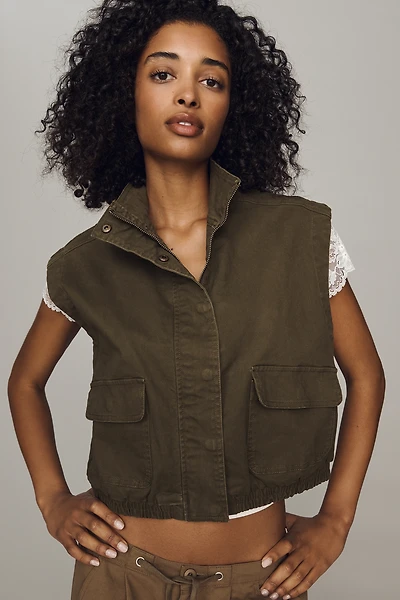 Dolan Washed Twill High Neck Vest