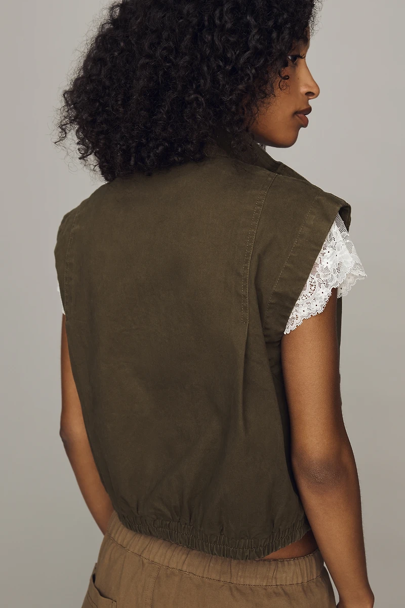 Dolan Washed Twill High Neck Vest