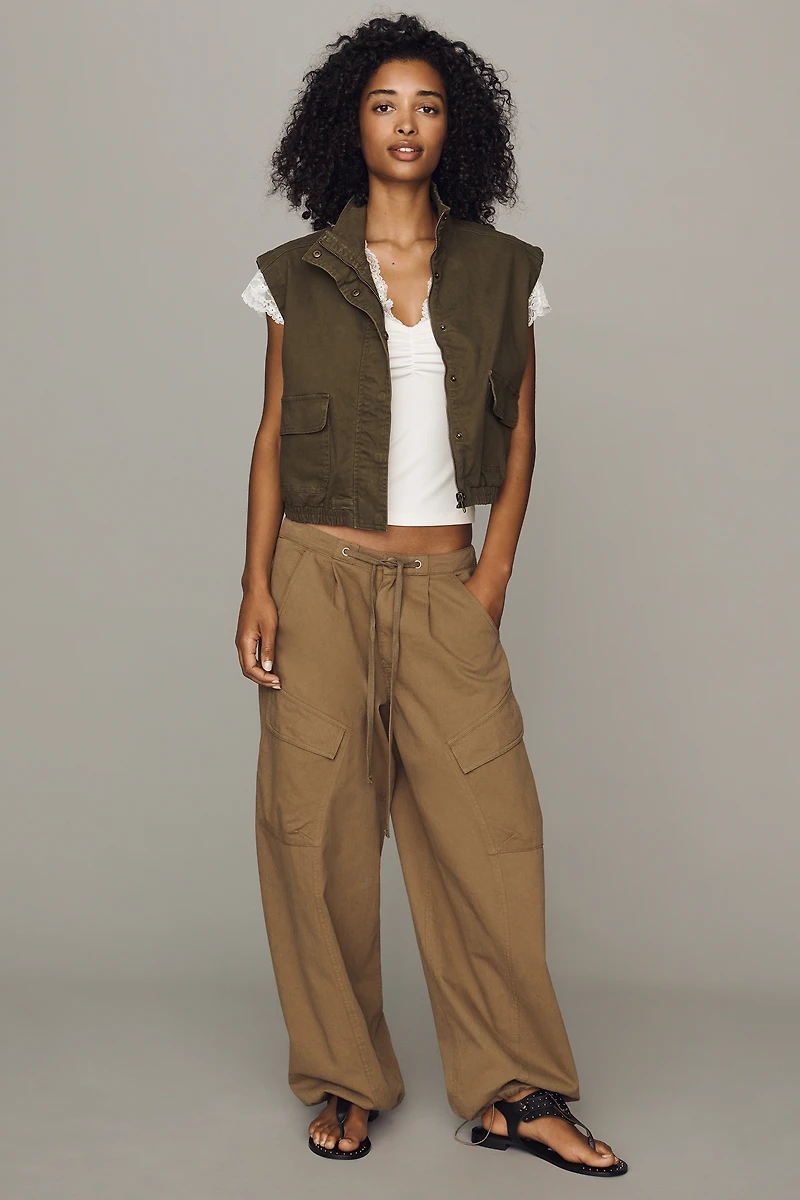 Dolan Washed Twill High Neck Vest