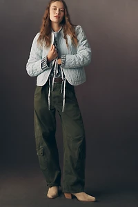 Forever That Girl Quilted Velvet Tie-Front Jacket