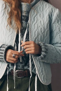 Forever That Girl Quilted Velvet Tie-Front Jacket