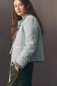 Forever That Girl Quilted Velvet Tie-Front Jacket